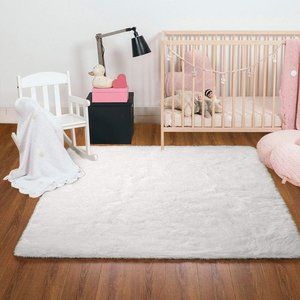 NWT Cream White Fluffy Rug - Large 5x8 Feet